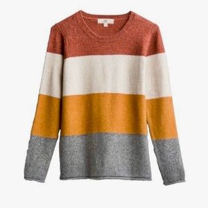 Elegant Colorblock Crew Neck Sweater